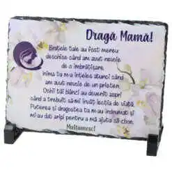 Placa ardezie "Draga Mama! Multumesc" 19x14 CM