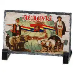 Placa ardezie "Romania" 14x9 CM, Harta