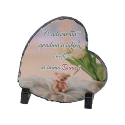 Placa ardezie "O adevarata gradina...Bunica" 14?14 CM, Inimioara
