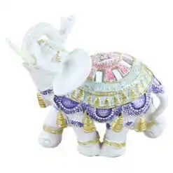 Figurina elefant din rasina aurie 12x11 CM, colorat