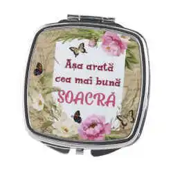Oglinda de buzunar "Asa arata cea mai buna Soacra", 6.5 CM