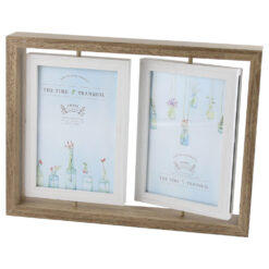 Rama foto x 2 din lemn, pentru poze 10x15 CM