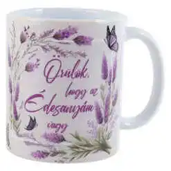 Cana ceramica "Orulok, hogy az Edesanyam vagy", 330 ml, lavanda