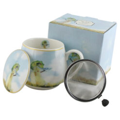 Cana portelan cu infuzor metalic si capac 430 ml,"Woman with Parasol" de Monet, in cutie decorativa