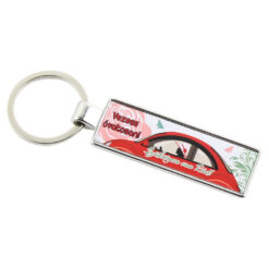 Breloc din metal "Vezess ovatosan..." 5.5x9 CM