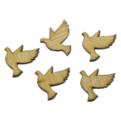 Set 5 decor craft Porumbel din lemn 3 CM