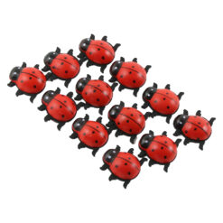 Set 12 decor din lemn Buburuza 2.5 CM