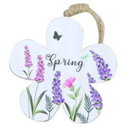 Alternative view of Decoratiune din lemn "Spring" Fluture/Floare 10 CM, Lavanda, cu agatatoare