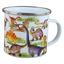 Cana metalica emailata 240 ml, Dinozauri