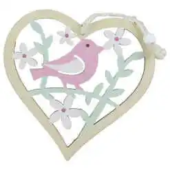 Decor din lemn Inima 12 CM, cu agatatoare