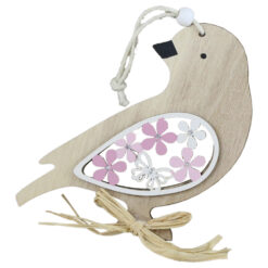 Decor din lemn Pasare 15 CM, cu agatatoare