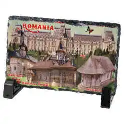 Placa ardezie "Romania" Manastiri din Moldova 14x9 CM