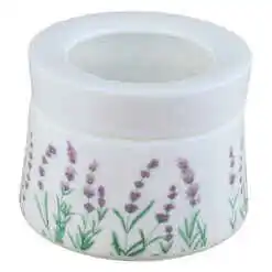 Recipient condimente 350 ml, din sticla opal, cu capac din plastic, Lavanda