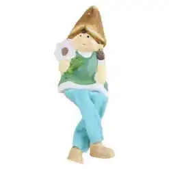 Figurina Fata din ceramica cu floare 17 CM, cu picioare mobile