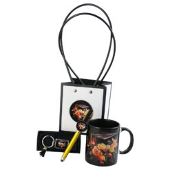 Set cadou de Absolvire 4 piese - Cana, breloc, pix touchscreen cu punga cadou, Negru