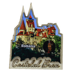 Magnet frigider din lemn "Castelul Bran" 6.5x8 CM, Romania