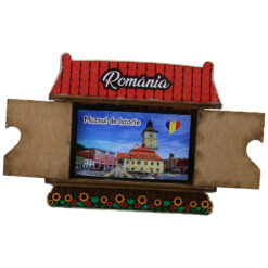 Alternative view of Magnet frigider din lemn "I love Brasov" 9/13.5x10 CM, Casuta