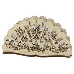 Suport servetele traforaj din lemn 14.5x8 CM, cu motive florale