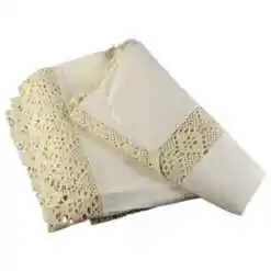 Fata de masa 130x180 CM, cu dantela, Ecru