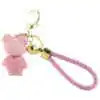 Breloc Ursulet cu inimioara, din plastic, roz