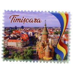 Magnet decorativ din ceramica "Romania", 8x6 CM, Timisoara