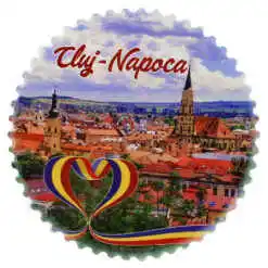 Magnet din ceramica "Romania", 7 CM, Cluj-Napoca
