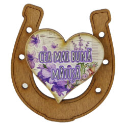 Alternative view of Magnet frigider din lemn "Cea mai buna Matusa" 7x8 CM, Potcoava