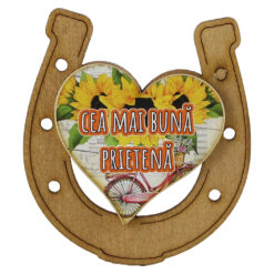 Alternative view of Magnet frigider din lemn "Cea mai buna Prietena" 7x8 CM, Potcoava