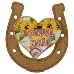 Alternative view of Magnet frigider din lemn "Cea mai buna Mama" 7x8 CM, Potcoava