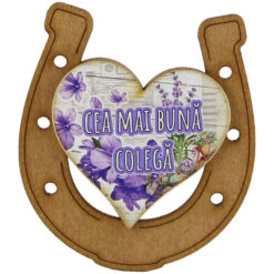 Alternative view of Magnet frigider din lemn "Cea mai buna Colega" 7x8 CM, Potcoava