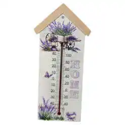 Alternative view of Termometru din lemn "Home", 11x24 CM, Lavanda/Trandafiri