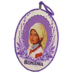 Suport oale decor din ceramica "Romania" 14x20 CM, Tarancuta cu lavanda