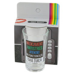 Pahar shot 35 ml "Medicament Antistres...", in ambalaj decorativ