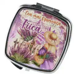 Oglinda de buzunar "Cea mai frumoasa Fiica", Lavanda