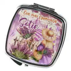 Oglinda de buzunar "Cea mai frumoasa Sotie", Lavanda