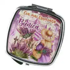 Oglinda de buzunar "Cea mai frumoasa Bunica", Lavanda