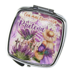 Oglinda de buzunar "Cea mai frumoasa Prietena", Lavanda