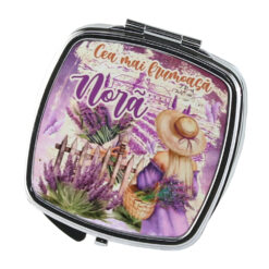 Oglinda de buzunar "Cea mai frumoasa Nora", Lavanda