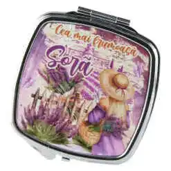 Oglinda de buzunar "Cea mai frumoasa Sora", Lavanda