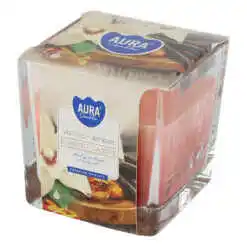 Lumanare parfumata in pahar sticla Aura, Vanilia & Amber 170 gr