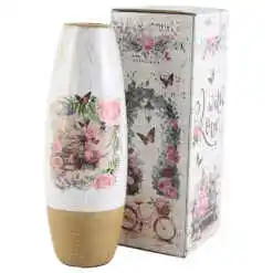 Vaza din ceramica Roses 9x25 CM, in cutie decorativa, M.282