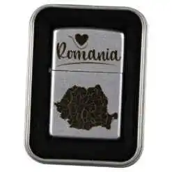 Bricheta metalica "Romania", 4x5.5 CM, Harta Romaniei