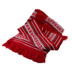 Fata de masa artizanala traditionala  220 x 140 cm Rosu/Alb