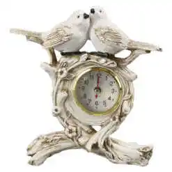 Ceas de masa din rasina, cu pasari, 17x18 CM