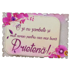 Magnet frigider din lemn "Pentru cea mai buna Prietena!" 9x6 CM