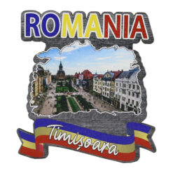 Magnet frigider din lemn, 7x8 CM, Romania, Timisoara