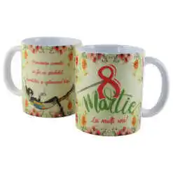 Cana ceramica "Primavara aceasta sa fie ca zambetul...8 Martie", 330 ml