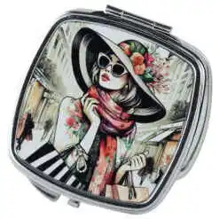 Oglinda de buzunar Femeie cu palarie, 7 CM