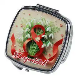 Oglinda de buzunar "Sok szeretettel!", ghiocei, 7 CM