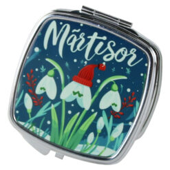 Oglinda de buzunar "Martisor", ghiocei, 7 CM